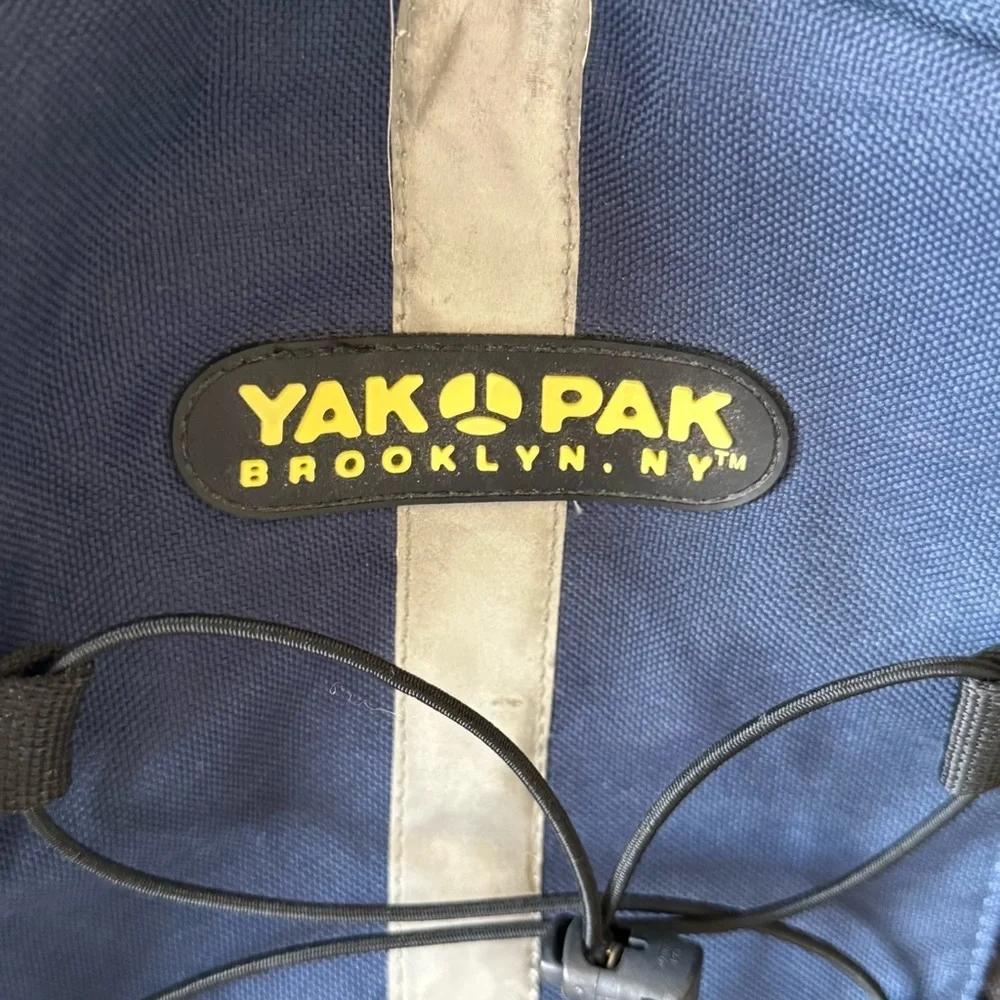 Yak Pak Blue and Black Backpack with Yellow Details